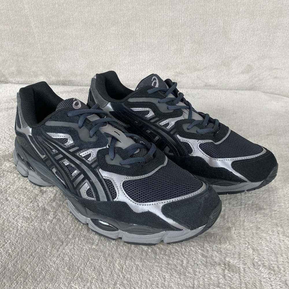 Asics Gel-NYC Shoes Mens Size 13 Black Graphite Grey Suede Running Sneaker NEW